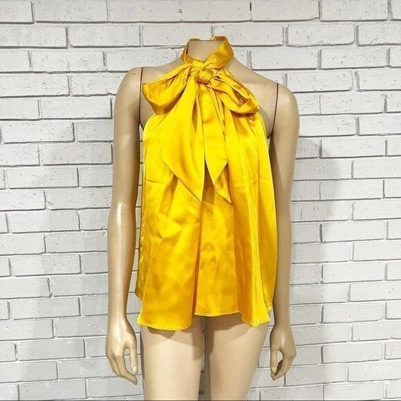 Zara Women's Bow Halter Top - Size‎ Large - Picture 2 of 13